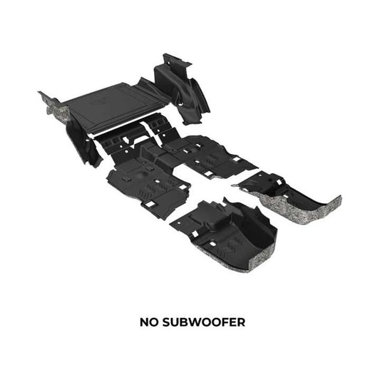 Armorlite 18-23 WRANGLER JLU 4DR FULL KIT FLOORING CARGO MAT CARGO WHEELHOUSE COVERS NO SUBWOOFER MESA SMOKE B1009731-BLK1-AA