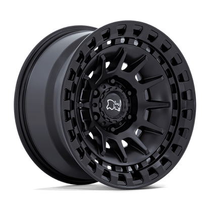 Black Rhino BARRAGE Matte Black wheel showcasing concave monoblock design and multi-spoke profile.