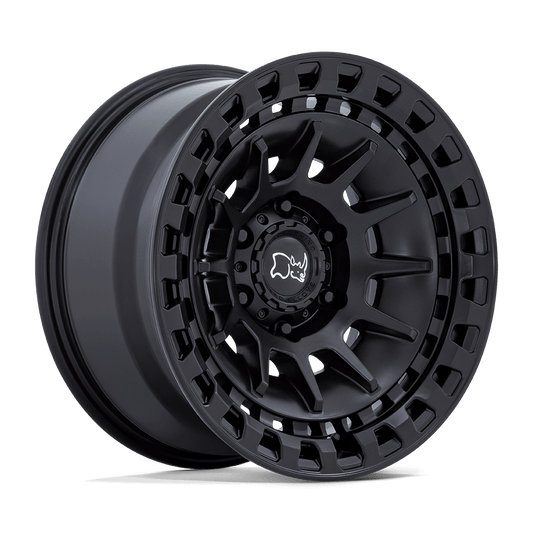 Black Rhino BARRAGE Matte Black wheel showcasing concave monoblock design and multi-spoke profile.