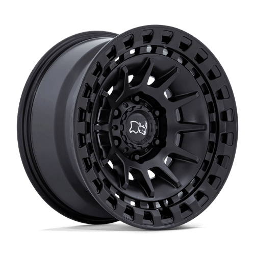 Black Rhino BARRAGE Matte Black wheel showcasing multi-spoke design and concave monoblock construction.