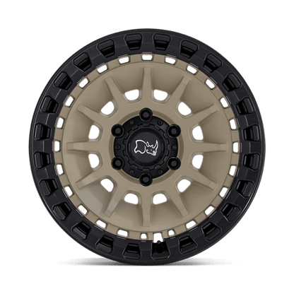 Black Rhino BARRAGE Desert Sand On Matte Black wheel with concave monoblock construction and multi-spoke profile.