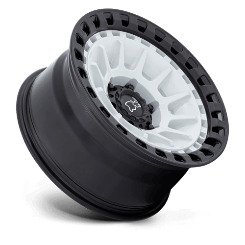 Black Rhino BARRAGE Gloss White On Matte Black wheel designed for off-road trucks and SUVs