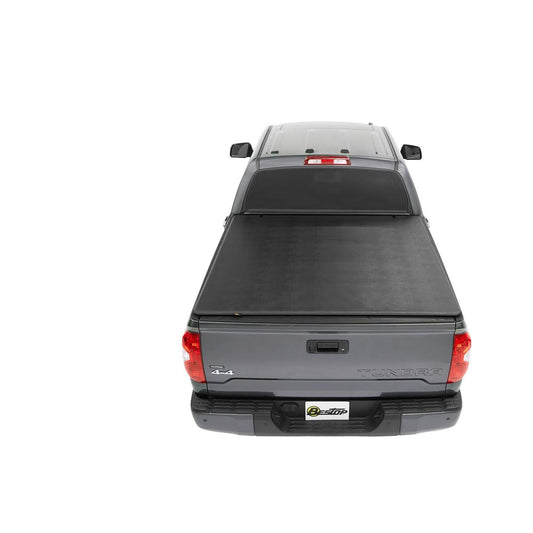 BESTOP | Soft Tri-Fold Tonneau Cover EZ-Fold For Toyota 2007-2024 Tundra 5.5 Foot Black Tailgate Spoiler Not Included Bestop | 16182-01