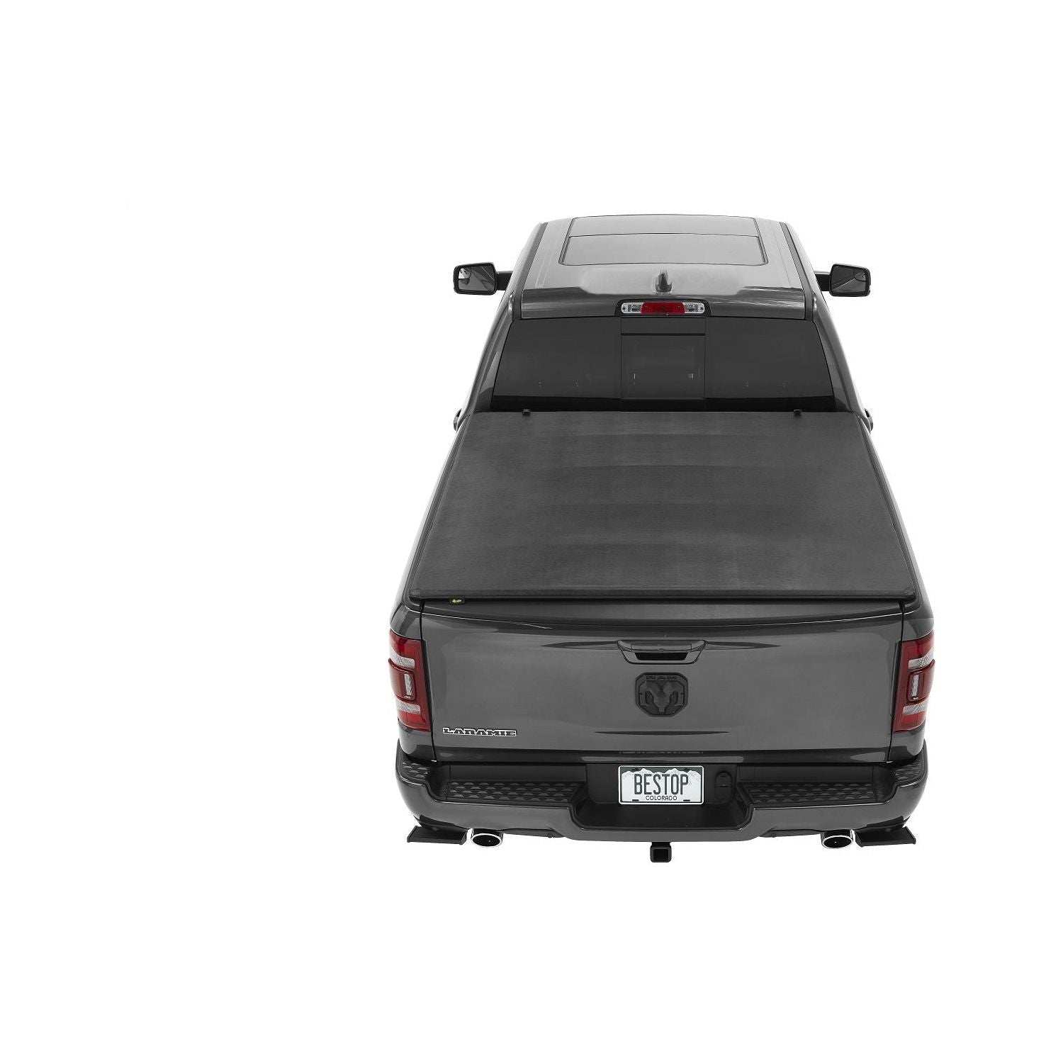 BESTOP | Soft Tri-Fold Tonneau Cover EZ-Fold For Ram 2019-2024 1500 5.7 Foot Black Tailgate Spoiler Not Included Bestop | 16227-01