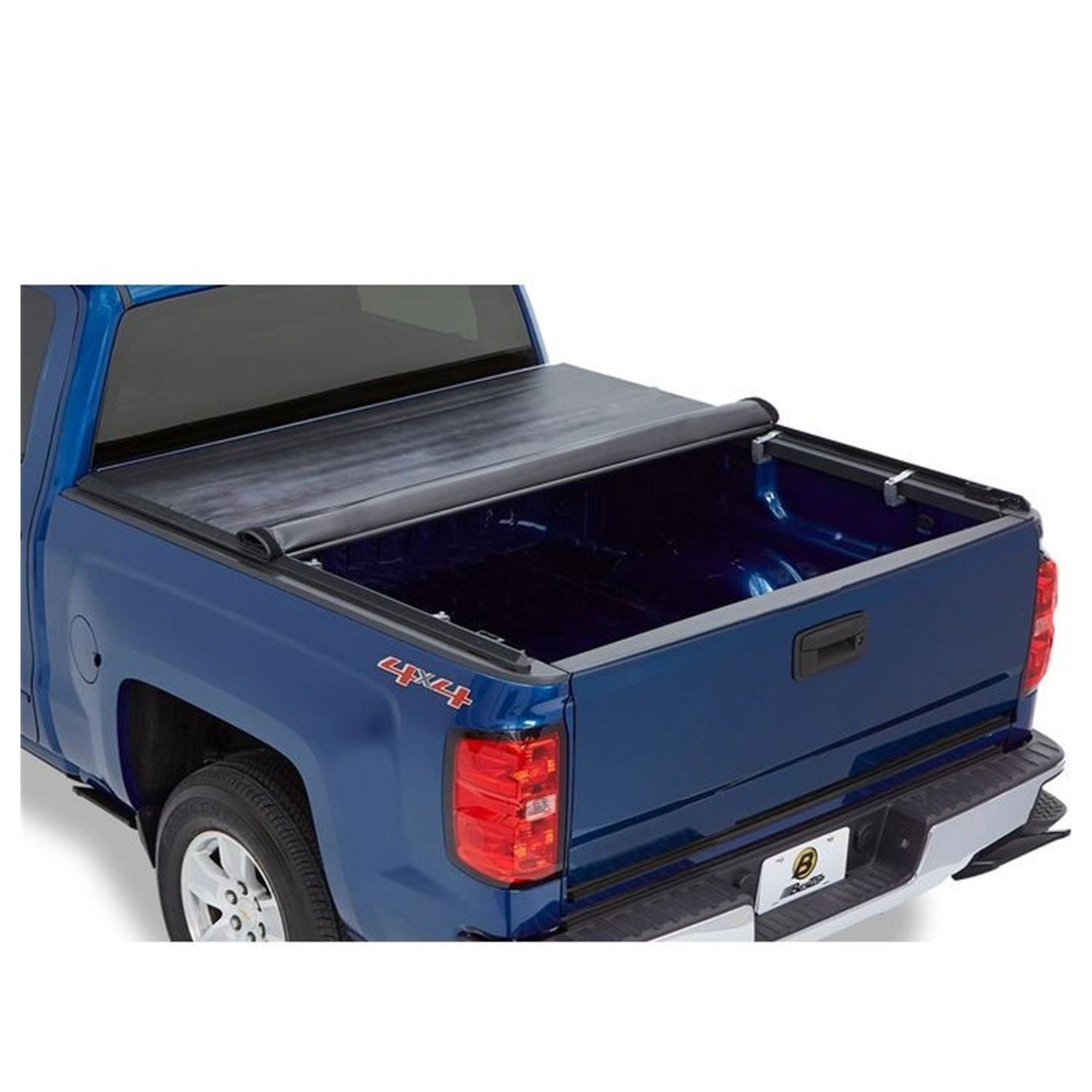 BESTOP | Soft Tonneau Cover EZ-Roll For 2015-24 Colorado/Canyon 6.0 Foot Black Tailgate Spoiler Not Included Bestop | 19220-01 on a blue truck
