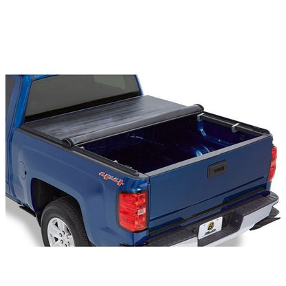 BESTOP | Soft Tonneau Cover EZ-Roll For 2015-24 Colorado/Canyon 6.0 Foot Black Tailgate Spoiler Not Included Bestop | 19220-01 on a blue truck