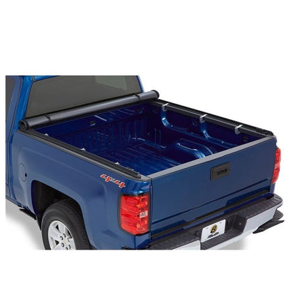 BESTOP | Soft Tonneau Cover EZ-Roll For 2015-24 Colorado/Canyon 6.0 Foot Black Tailgate Spoiler Not Included Bestop | 19220-01 installed on a truck bed.