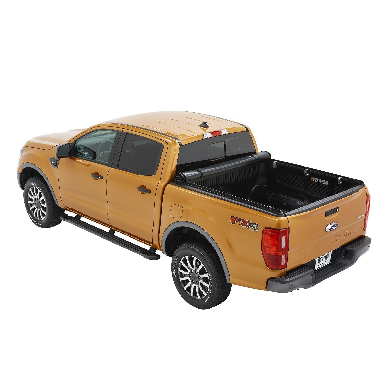 BESTOP | EZ-Roll Soft Tonneau Cover For Ford 2019-2024 Ranger 6.0 Foot Black Tailgate Spoiler Not Included Bestop | 19233-01