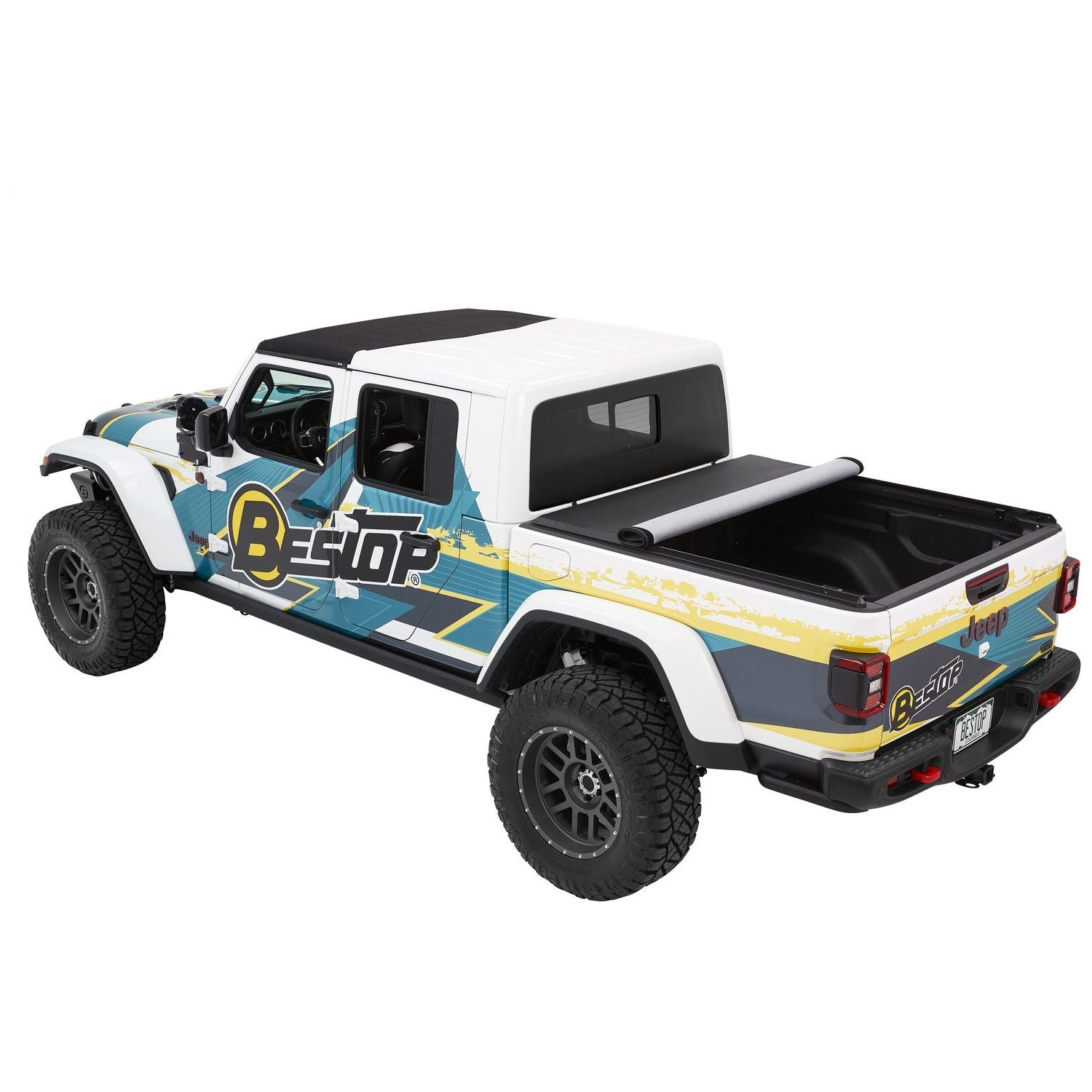 BESTOP | EZ-Roll Soft Tonneau '20-26 Gladiator For 5 ft. bed Black Diamond Bestop | 19280-35 on a truck.