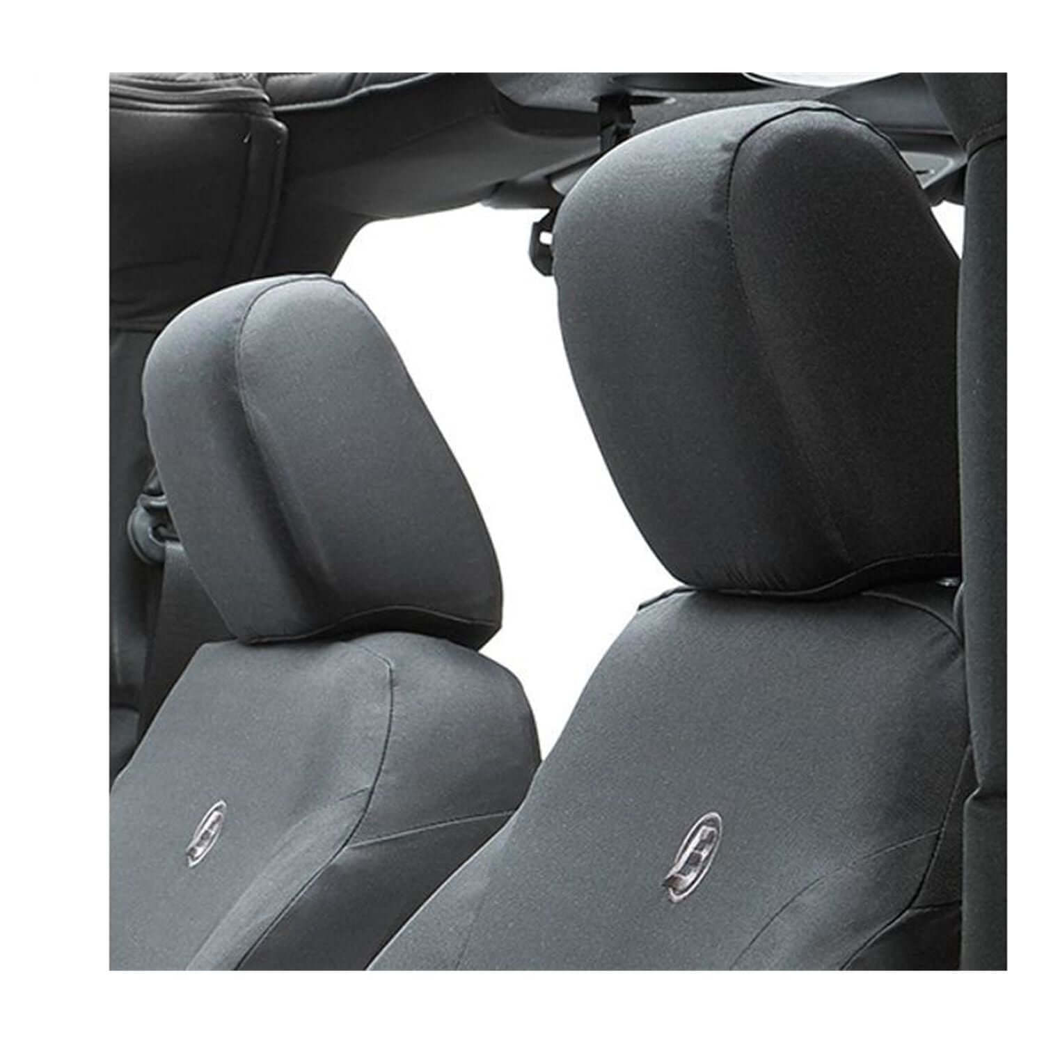 BESTOP | Jeep Wrangler Seat Covers For Jeep 2007-2012 Wrangler JK 4 Door Front Premium Vinyl Fabric Black Diamond Bestop | 29280-35
