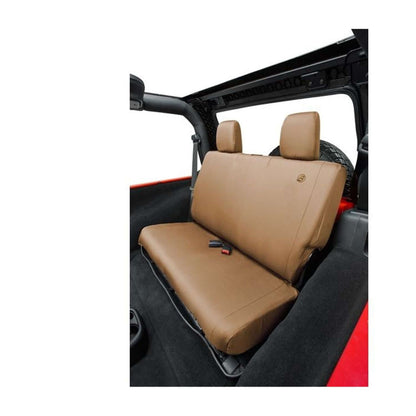 BESTOP | Jeep Wrangler Seat Covers For Jeep 2007-2018 Wrangler JK 2 Door Rear Premium Vinyl Fabric Tan Bestop | 29282-04