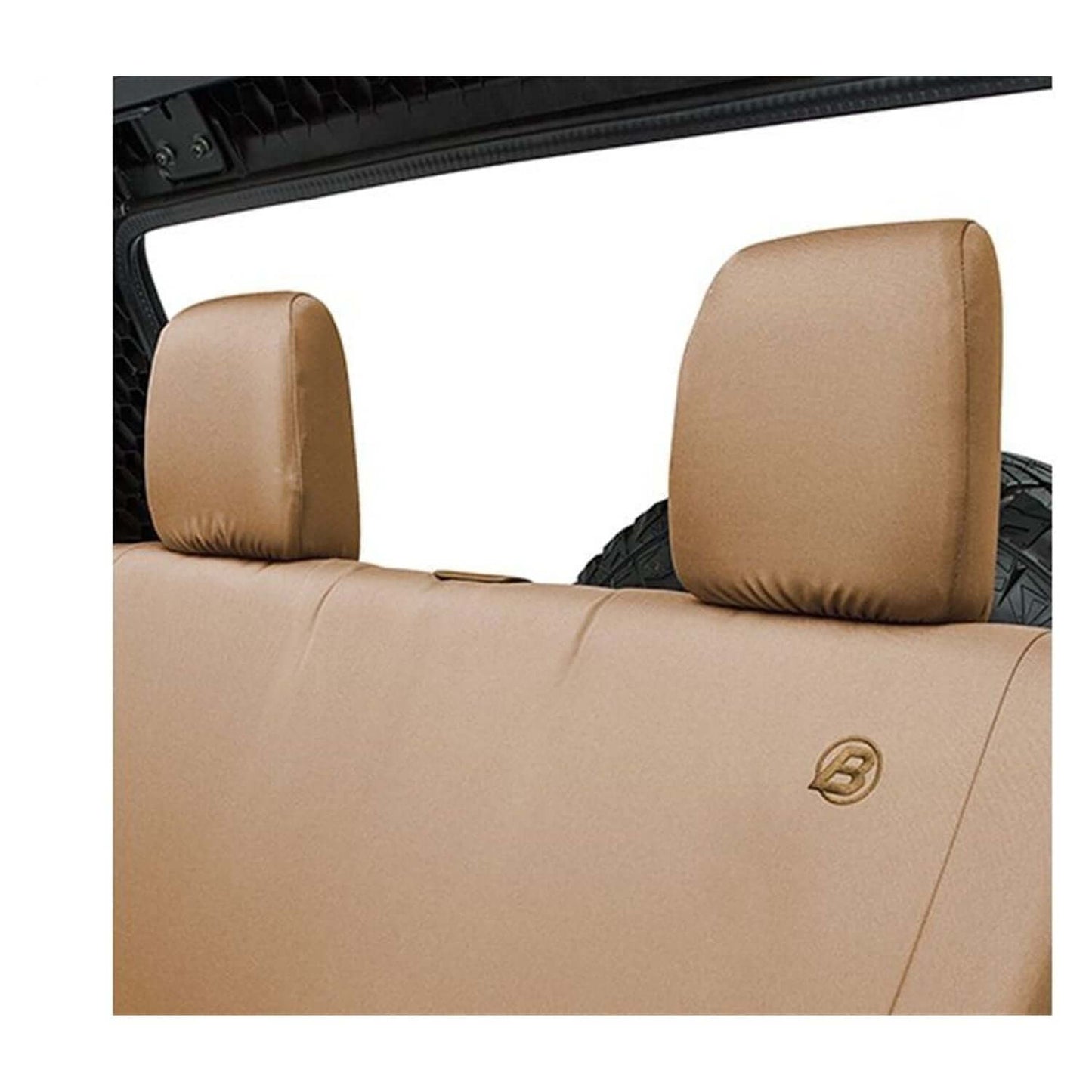 BESTOP | Jeep Wrangler Seat Covers For Jeep 2007-2018 Wrangler JK 2 Door Rear Premium Vinyl Fabric Tan Bestop | 29282-04