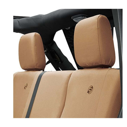 BESTOP | Jeep Wrangler Seat Covers For Jeep 2007, 2013-2018 Wrangler JK 4 Door Rear Premium Vinyl Fabric Tan Bestop | 29284-04