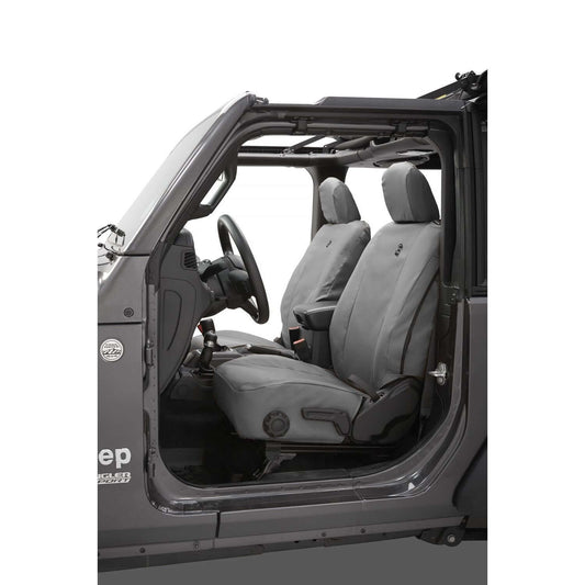 BESTOP | Seat Covers Jeep '18-26 Wrangler JL 2-Door Front Charcoal Bestop | 29293-09 installed in a Jeep interior.