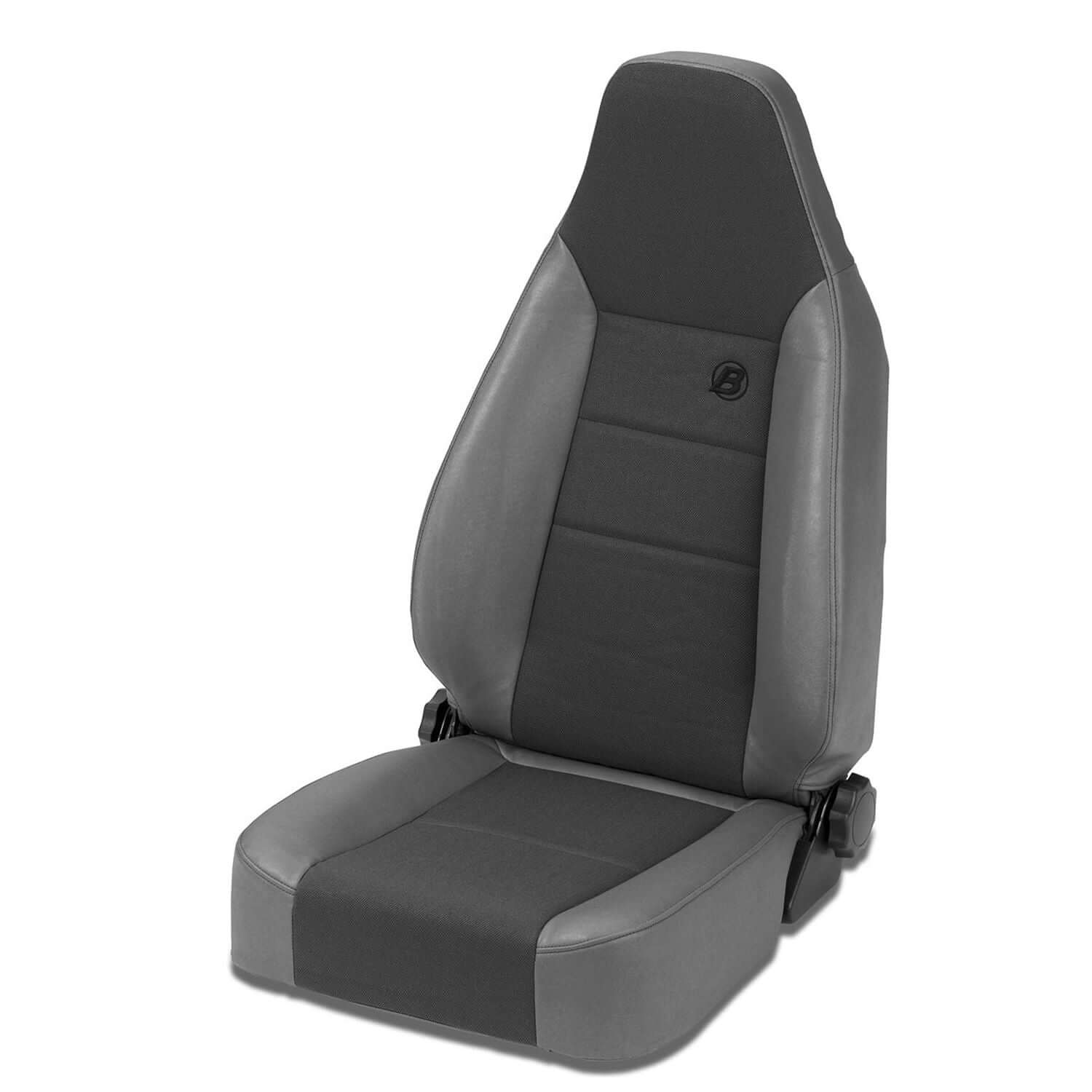 BESTOP | Jeep Bucket Seats II Sport Front High Back Bucket Seat For Jeep 1976-1986 CJ7 Center Fabric Insert Charcoal/Gray Bestop | 39438-09