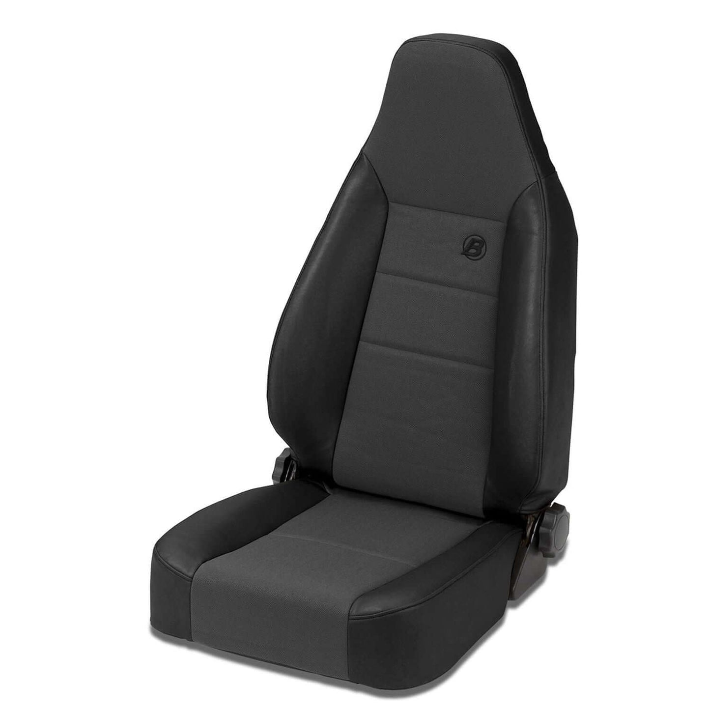 BESTOP | Jeep Bucket Seats Trailmax II Sport Front High Back Bucket Seat For Jeep 1976-1986 CJ7 Center Fabric Insert Black Denim Bestop | 39438-15