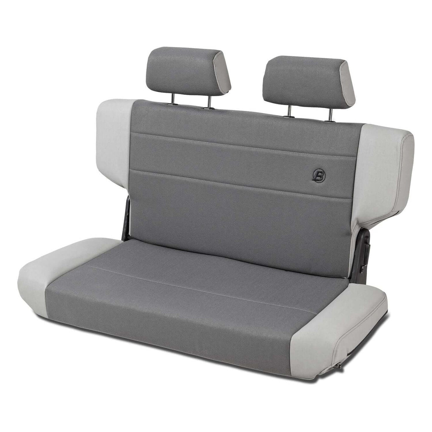 Bestop Trailmax II Fold-N-Tumble Seat Charcoal Rear/Second Seat Vinyl w/Center Fabric Insert I 39439-09