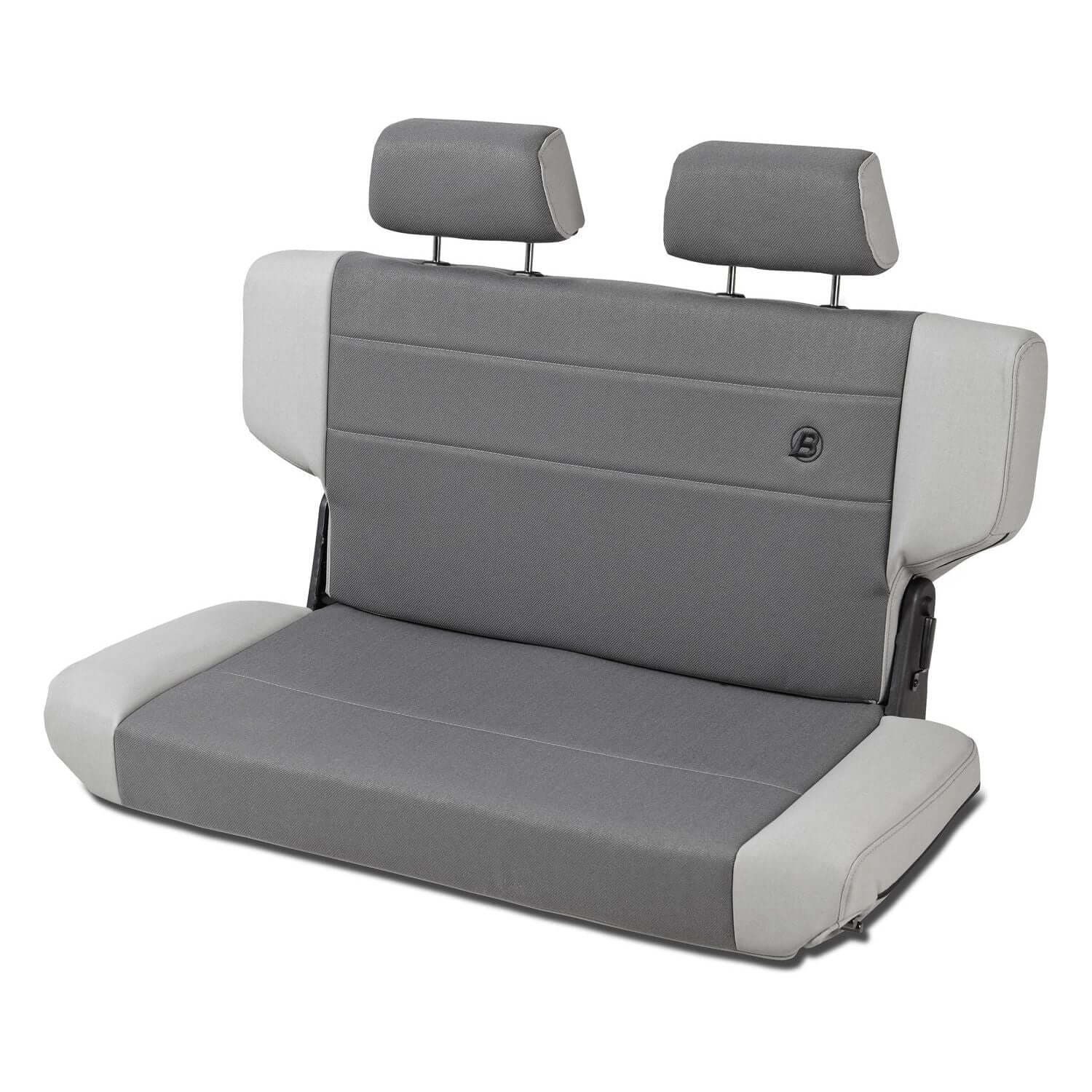 Bestop Trailmax II Fold-N-Tumble Seat Charcoal Rear/Second Seat Vinyl w/Center Fabric Insert I 39439-09