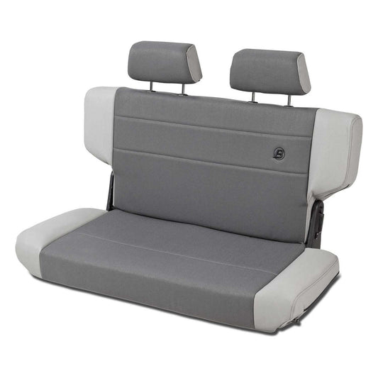 Bestop Trailmax II Fold-N-Tumble Seat Charcoal Rear/Second Seat Vinyl w/Center Fabric Insert I 39439-09