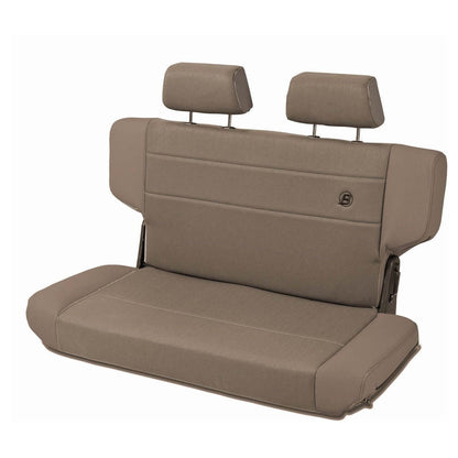 Bestop Trailmax II Fold-N-Tumble Seat Spice Rear/Second Seat Vinyl w/Center Fabric Insert I 39439-37 in tan color