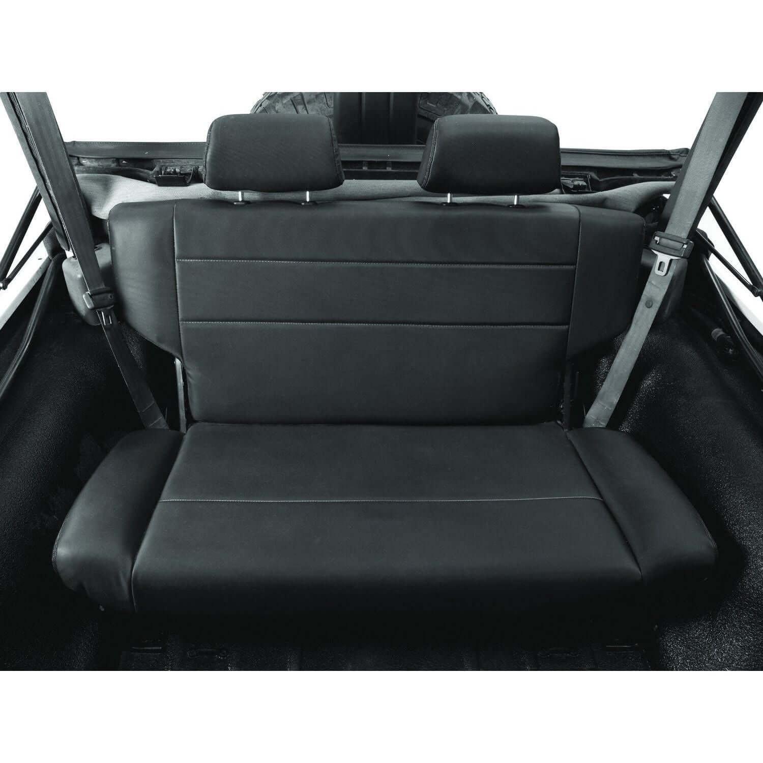 BESTOP | Jeep Rear Bench Seat Trailmax II Fold-N-Tumble Seat For Jeep 1955-1983 CJ5 All Vinyl Black Crush Bestop | 39440-01