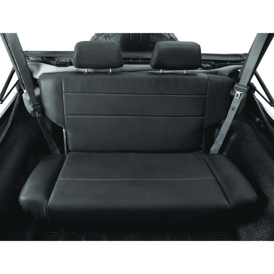 BESTOP | Jeep Rear Bench Seat Trailmax II Fold-N-Tumble Seat For Jeep 1955-1983 CJ5 All Vinyl Black Crush Bestop | 39440-01