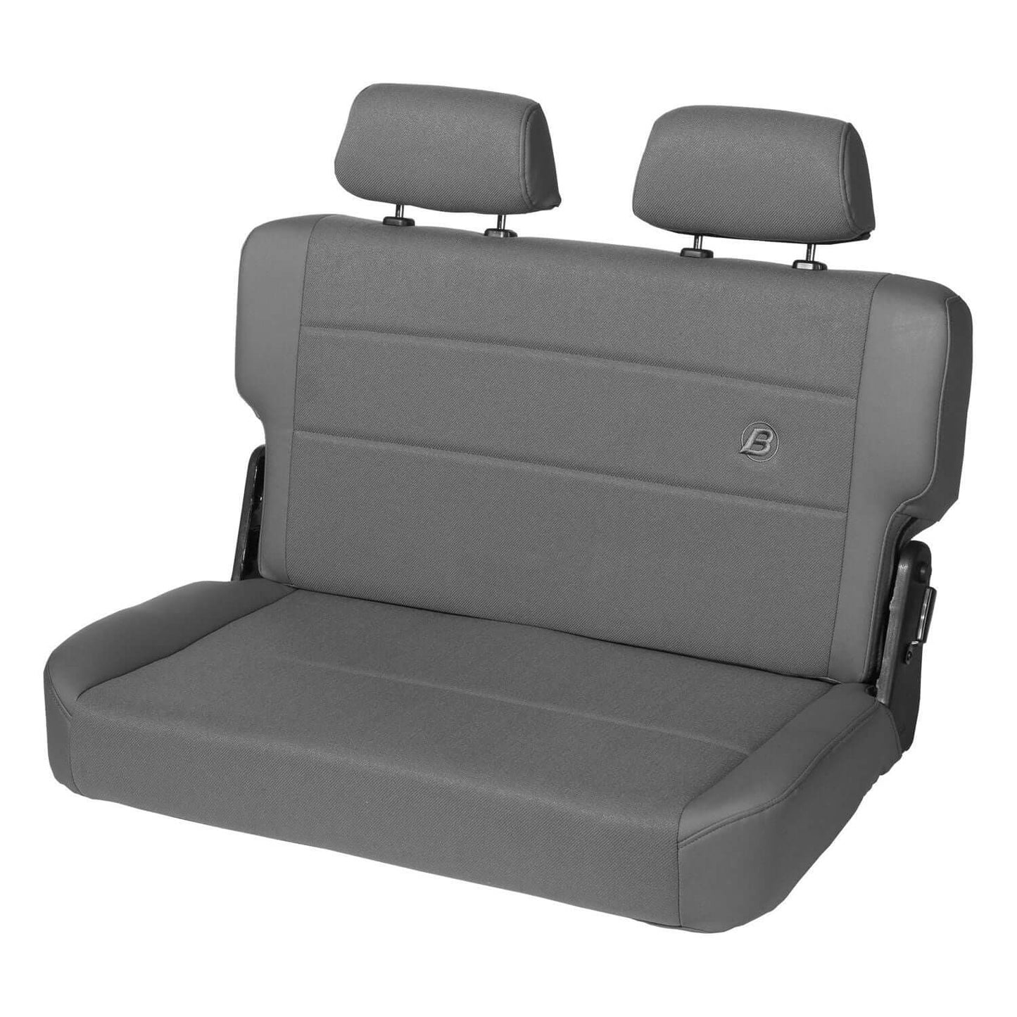 BESTOP | Jeep Rear Bench Seat Trailmax II Fold-N-Tumble Seat For Jeep 1955-1983 CJ5 Center Fabric Insert Charcoal/Gray Bestop | 39441-09