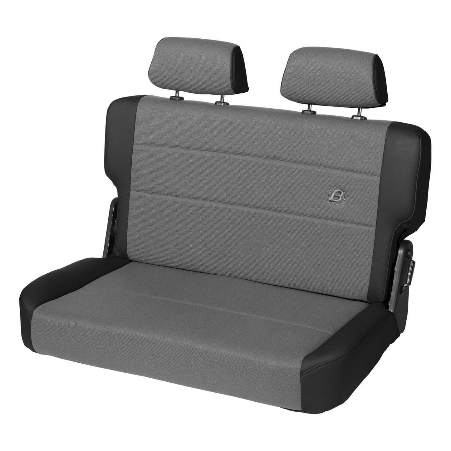 BESTOP | Jeep Rear Bench Seat Trailmax II Fold-N-Tumble Seat For Jeep 1955-1983 CJ5 Center Fabric Insert Black Denim Bestop | 39441-15