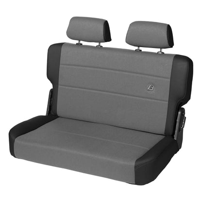 BESTOP | Jeep Rear Bench Seat Trailmax II Fold-N-Tumble Seat For Jeep 1955-1983 CJ5 Center Fabric Insert Black Denim Bestop | 39441-15
