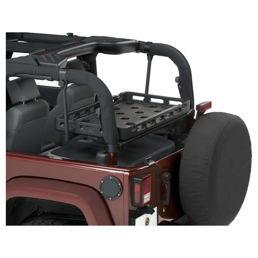 HighRock 4x4 Universal Tray Black Use w/Highrock Overhead Racks Lower Cargo Bracket Kits Tailgate Bracket Kits I 41444-01 installed on Jeep
