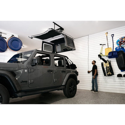 BESTOP | HOSS Hardtop Hoist Jeep 2018-26 Wrangler JL Black Bestop | 42820-01 in use with Jeep