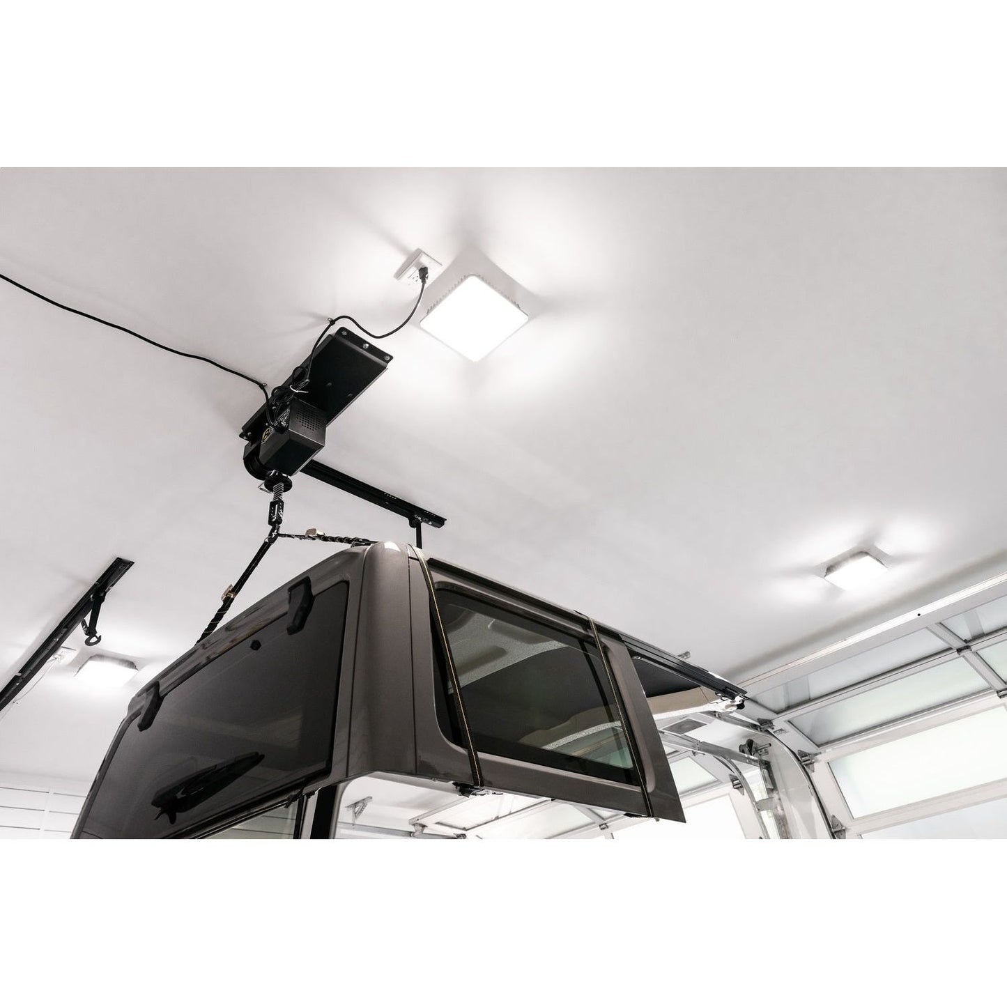 BESTOP | HOSS Hardtop Hoist Jeep 2018-26 Wrangler JL Black Bestop | 42820-01 in garage lifting hardtop