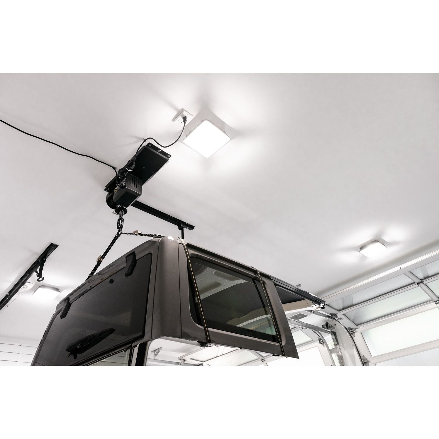 BESTOP | HOSS Hardtop Hoist Jeep 2018-26 Wrangler JL Black Bestop | 42820-01 in garage lifting hardtop