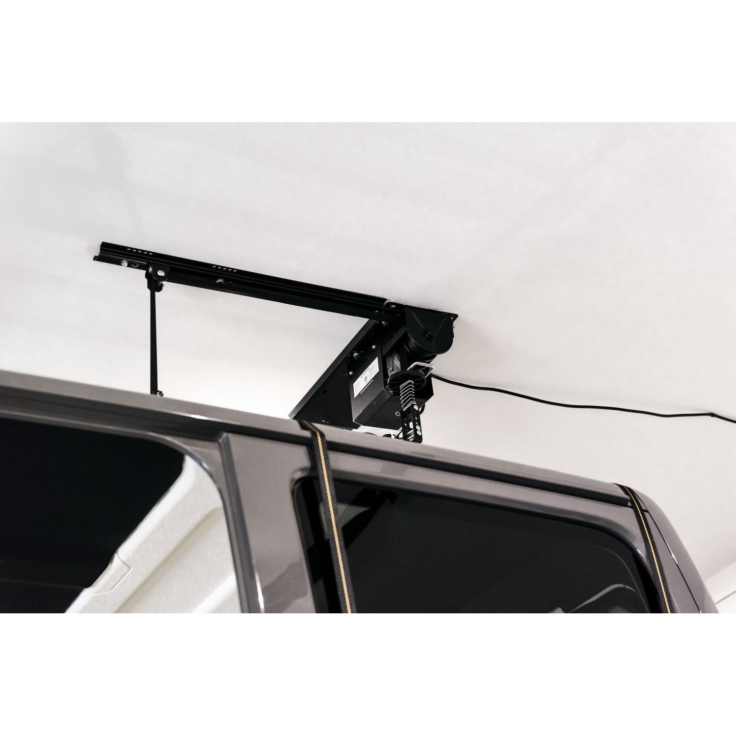 BESTOP | HOSS Hardtop Hoist Jeep 2018-26 Wrangler JL Black Bestop | 42820-01 installed on ceiling