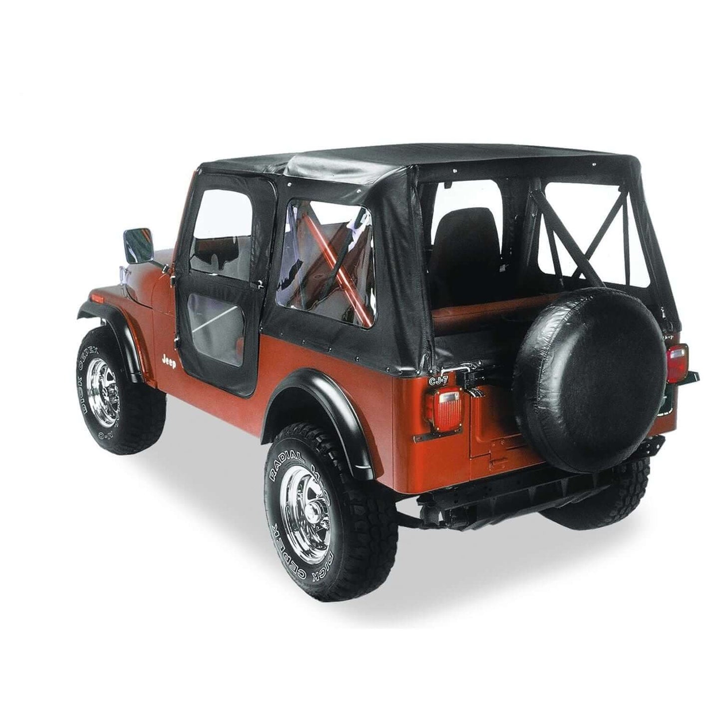 BESTOP | Replace-A-Top for OEM Hardware For Jeep 1976-1986 CJ7 Clear Black Crush Door Skins Included Bestop | 51118-01