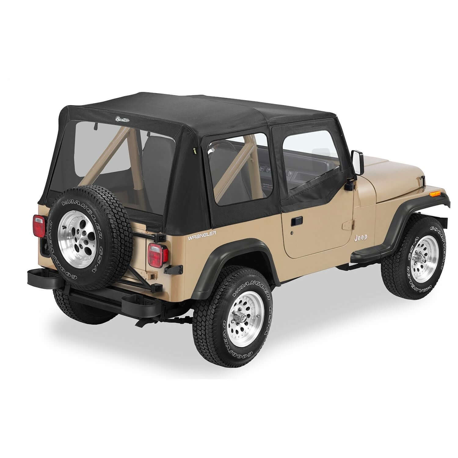 BESTOP | Replace-A-Top for OEM Hardware For Jeep 1988-1995 Wrangler YJ Clear Black Denim Door Skins Included Bestop | 51120-15