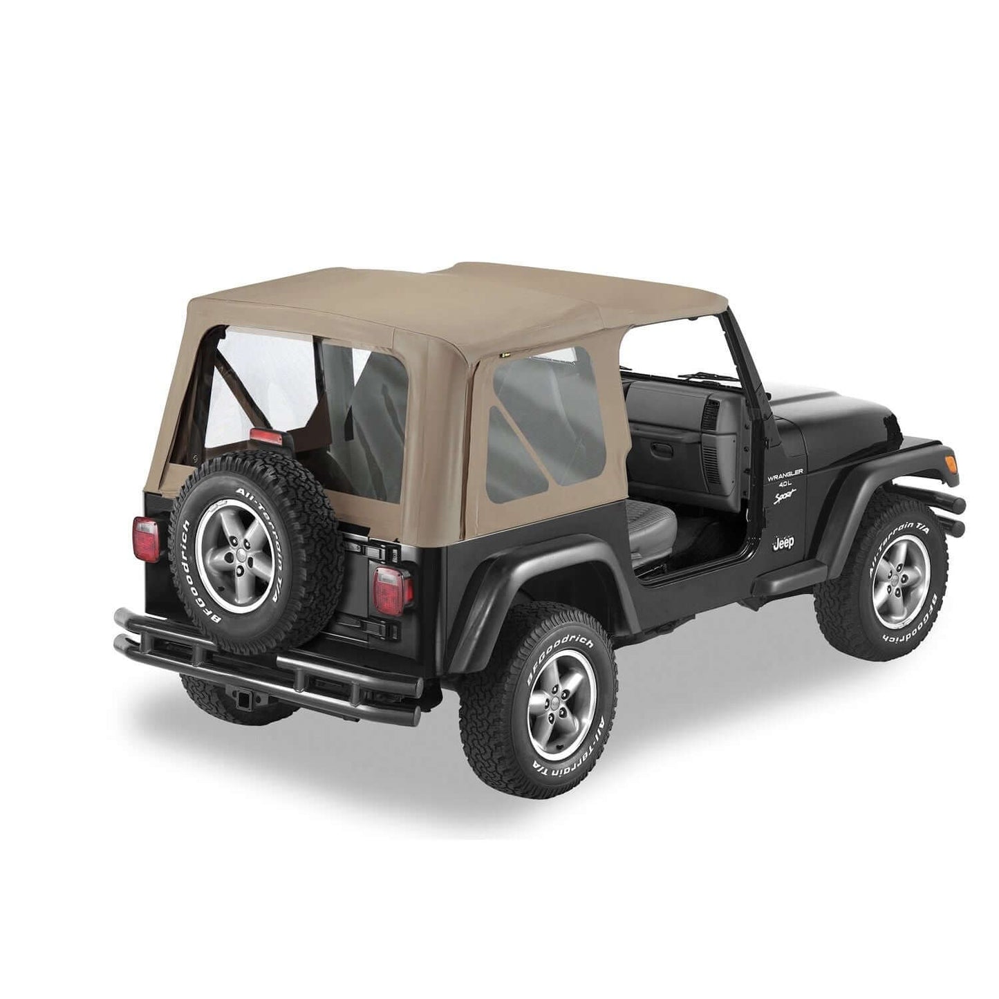 BESTOP | Replace-A-Top for OEM Hardware For Jeep 1997-2002 Wrangler TJ Clear Dark Tan No Door Skins Included Bestop | 51127-33