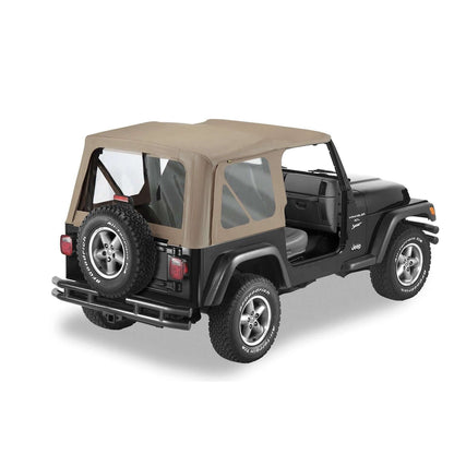 BESTOP | Replace-A-Top for OEM Hardware For Jeep 1997-2002 Wrangler TJ Clear Dark Tan No Door Skins Included Bestop | 51127-33