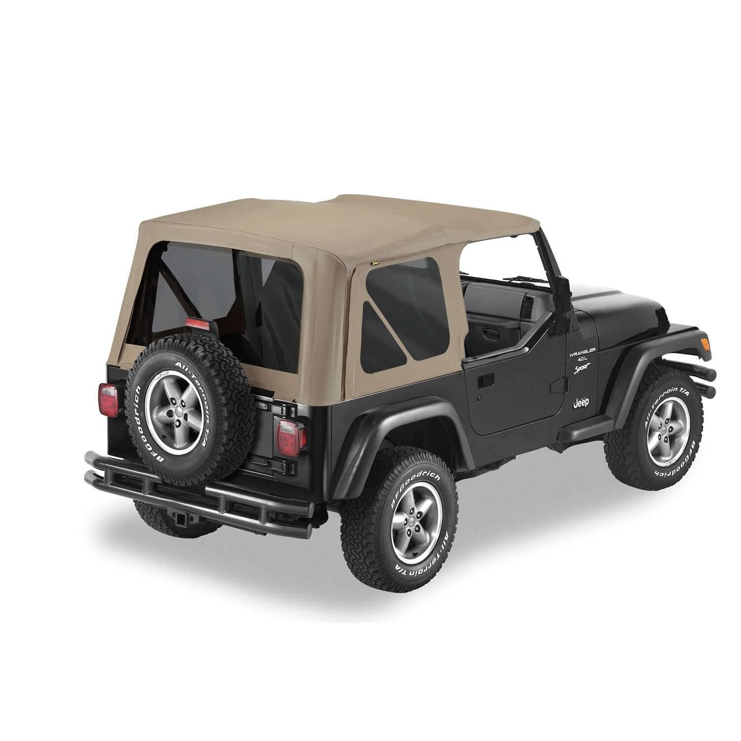 BESTOP | Replace-A-Top for OEM Hardware For Jeep 1997-2002 Wrangler TJ Tinted Dark Tan No Door Skins Included Bestop | 51180-33 on a Jeep