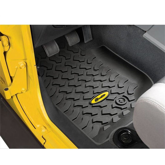 BESTOP | Jeep Front Floor Mats For Jeep 2007-2013 Wrangler JK Black Pair Bestop | 51500-01 installed in Jeep