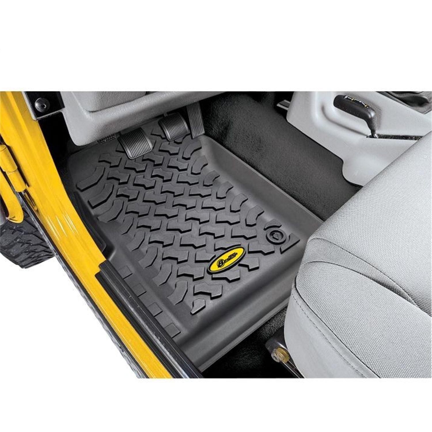 BESTOP | Jeep Wrangler Front Floor Mats For Jeep 1997-2006 Wrangler TJ Black Pair Bestop | 51509-01 installed in Jeep.