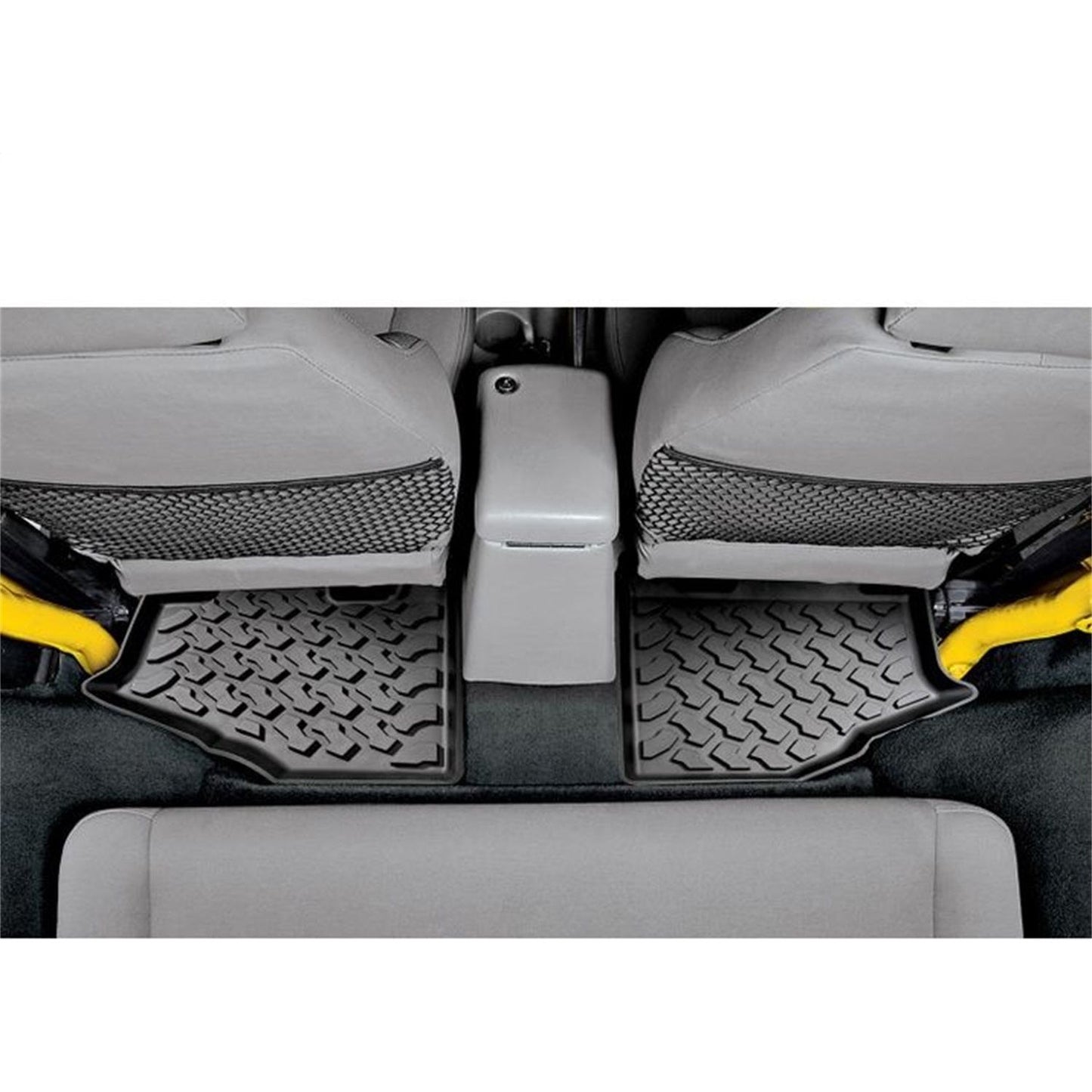BESTOP | Jeep Wrangler Floor Mats Rear For Jeep 1997-2006 Wrangler TJ Black Pair Bestop | 51510-01 installed in vehicle