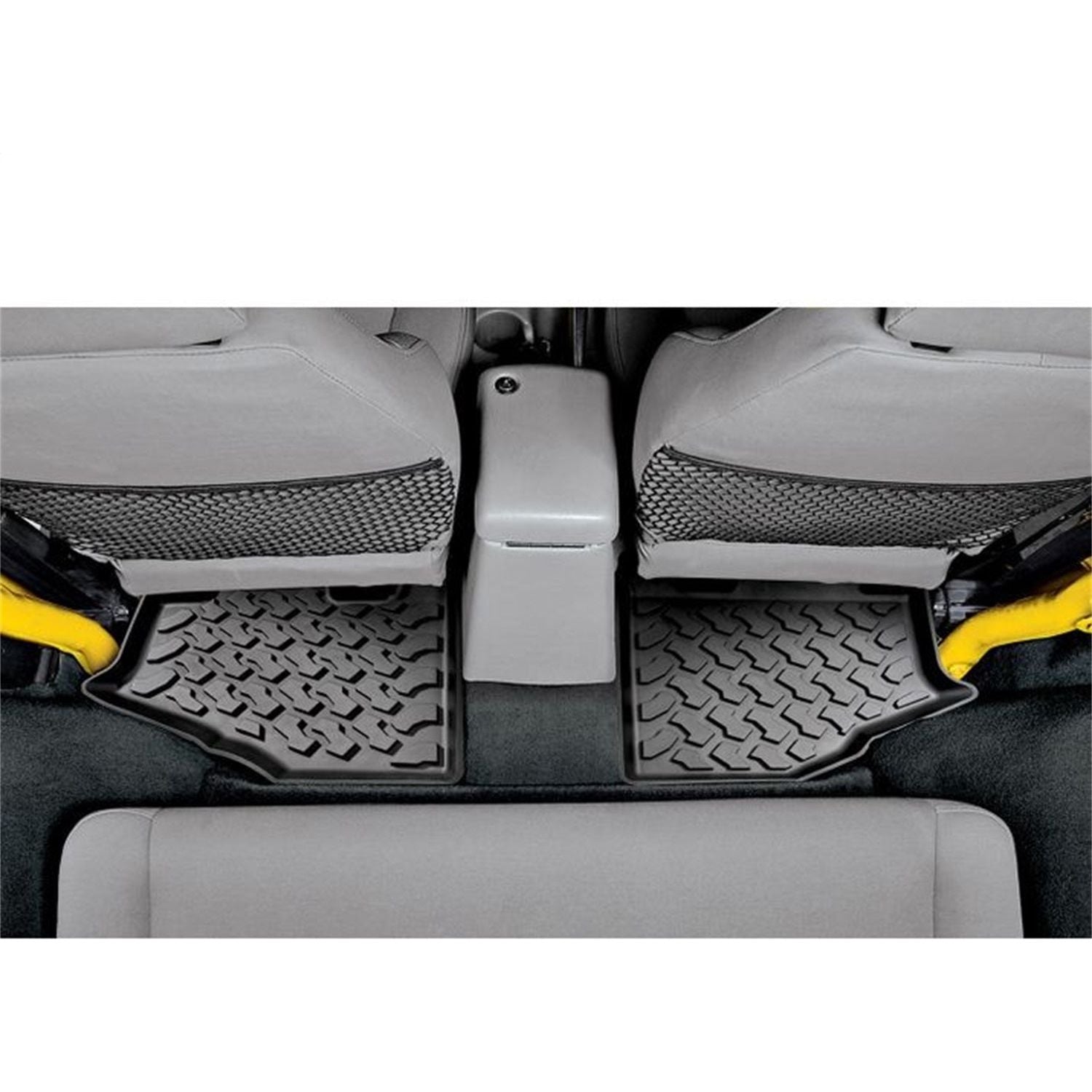 BESTOP | Jeep Wrangler Floor Mats Rear For Jeep 1997-2006 Wrangler TJ Black Pair Bestop | 51510-01 installed in vehicle