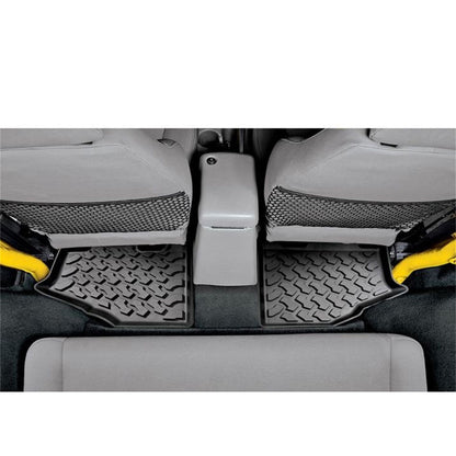 BESTOP | Jeep Wrangler Floor Mats Rear For Jeep 1997-2006 Wrangler TJ Black Pair Bestop | 51510-01 installed in vehicle