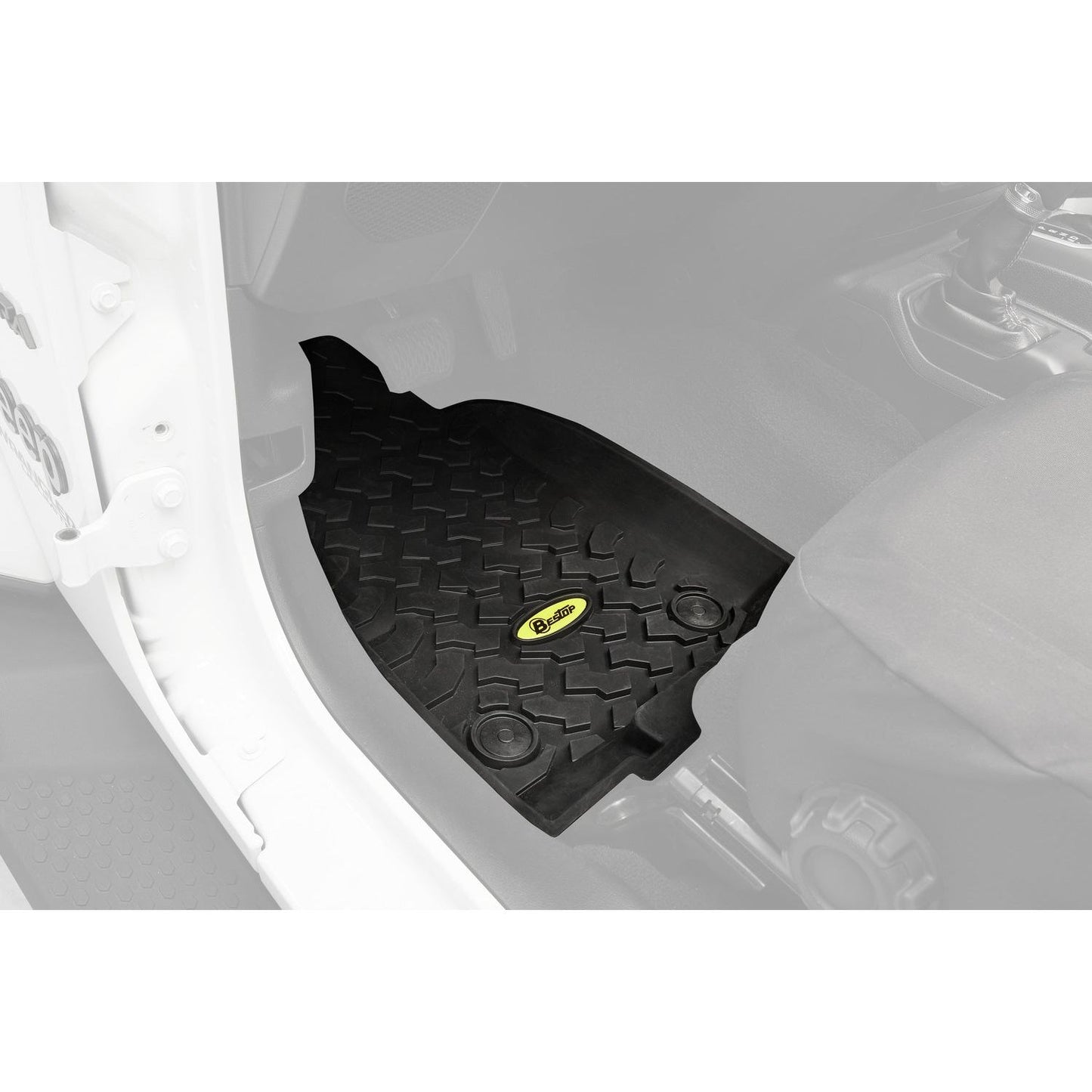BESTOP | Floor Mats Jeep '20-26 Gladiator '18-26 Wrangler JL Front Black Bestop | 51514-01 installed in vehicle
