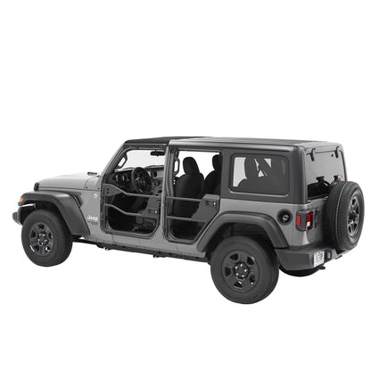 BESTOP | Element Doors Jeep '20-26 Gladiator '18-26 Wrangler JL Front Matte Black Bestop | 51740-01 installed on a Jeep.