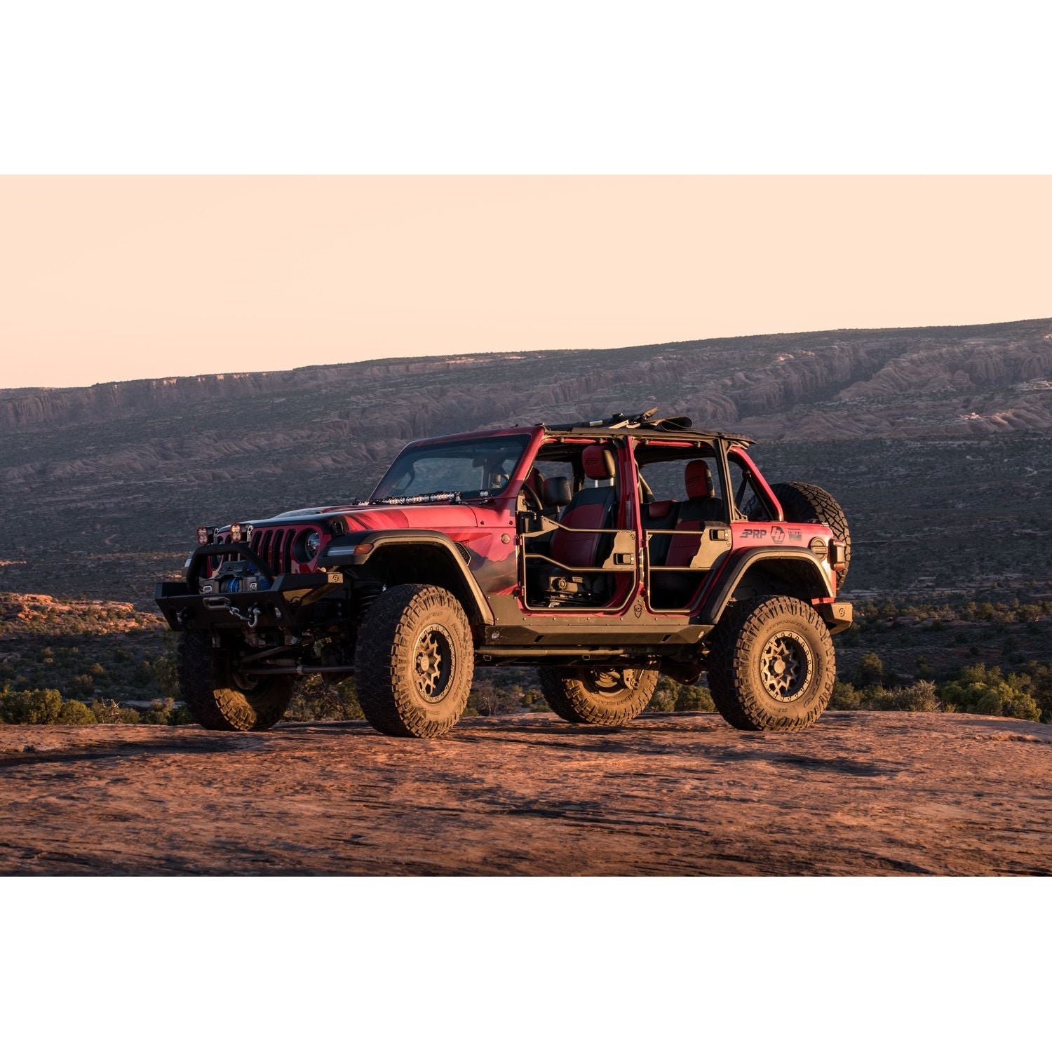 BESTOP | Element Doors Jeep '20-26 Gladiator '18-26 Wrangler JL Front Matte Black Bestop | 51740-01 on off-road trail.