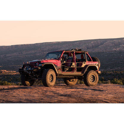 BESTOP | Element Doors Jeep '20-26 Gladiator '18-26 Wrangler JL Front Matte Black Bestop | 51740-01 on off-road trail.