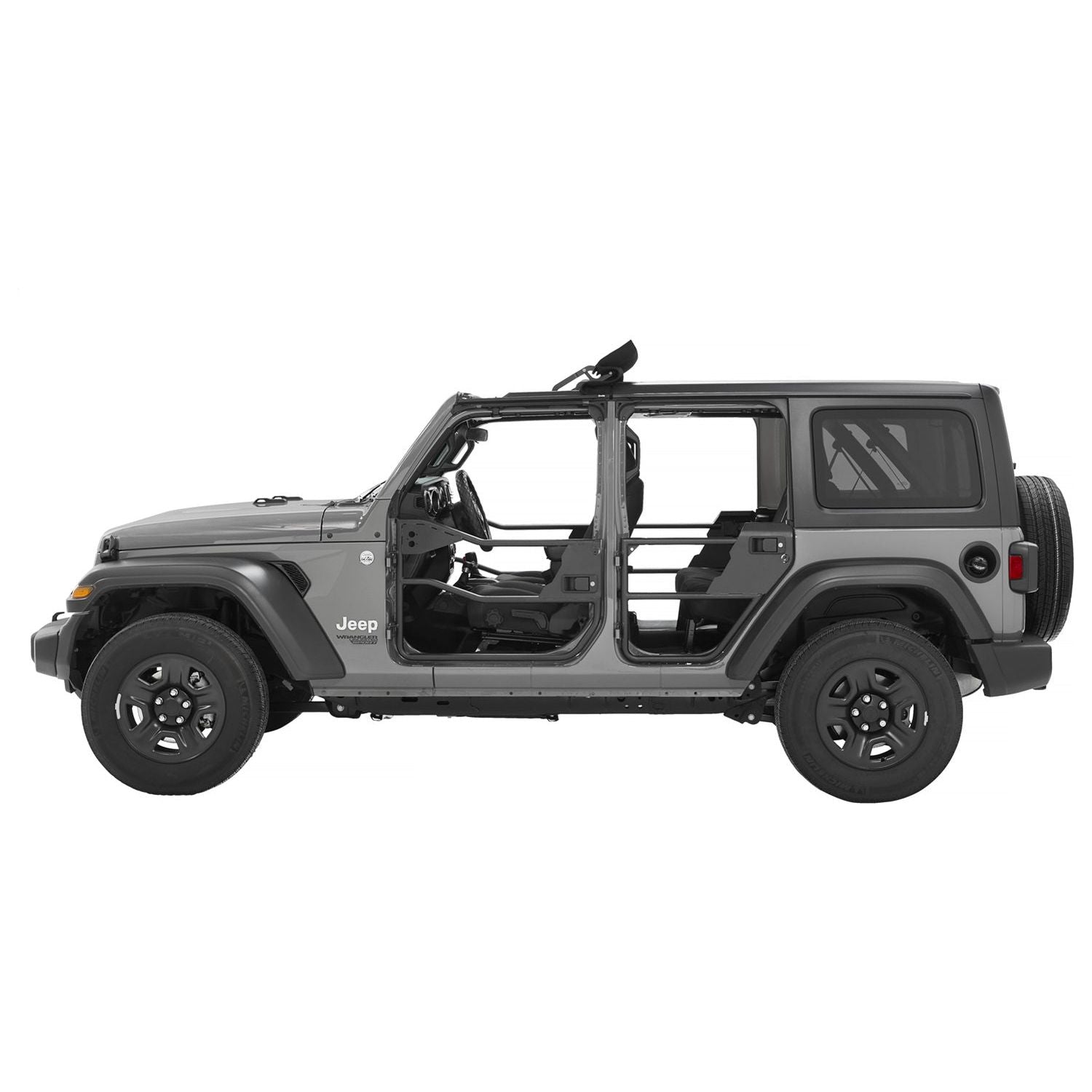 BESTOP | Element Doors Jeep '20-26 Gladiator '18-26 Wrangler JL 4-Door Rear Matte Black Bestop | 51741-01 on a Jeep Wrangler