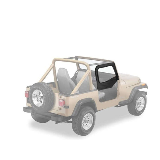 BESTOP | Rounded Upper Half Doors Rear Corner Jeep 1988-1995 Wrangler YJ Fits Supertop Classic 54599, 51599 Black Denim Bestop | 51780-15